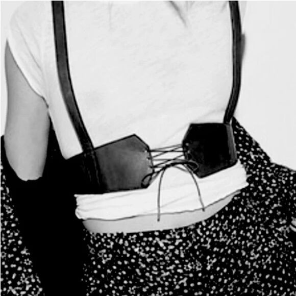 Free People Accessories - Free People Black Leather Harness Corset Belt